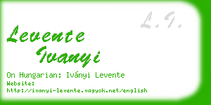 levente ivanyi business card