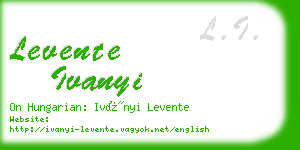 levente ivanyi business card